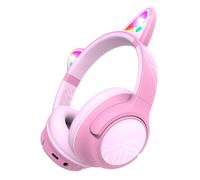 PowerLocus Casque Audio Enfant, Casque Bluetooth Enfant avec Micro, 74/85/94dB Volume Limité, 45 Heures, Hi-FI Stéréo, Casque Pliable avec Lumières LED Colorées pour Tablettes, Voyages (Violet/Rose)
