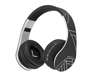 PowerLocus Casque Bluetooth, Casque Audio sans Fil Supra-Auriculaire avec Microphone intégré, Stéréo HD, Micro SD/TF Mode, FM Radio, Pliable avec Un étui,Connexion à 2 Appareils pour iPhone/PC/TV/Mac
