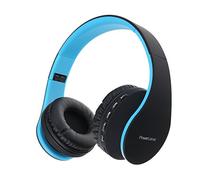 PowerLocus Casque Bluetooth sans Fil avec Micro Intégré - Hi-Fi Stéréo, Micro SD/TF, FM Radio - Pliable pour iPhone/Android/iPad/Ordinateurs Portables (Noir/Bleu)