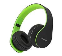 PowerLocus Casque Bluetooth sans Fil - Casque sans Fil avec Micro intégré - Hi-FI Stereo - Micro SD/TF, FM Radio - Casque Pliables - pour iPhone/Android/iPad/Ordinateurs Portables (Noir/Vert)