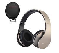 PowerLocus Casque Bluetooth sans Fil, Pliable Casque Audio Stéréo, Oreillette Bluetooth avec Micro Intégré/Micro SD/FM Radio pour Téléphones/PC/Tablettes/TV