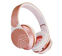 PowerLocus Edge Casque Bluetooth sans Fil, Casque sans Fil sur l'oreille, Hi-FI Stéréo, Micro SD/TF, Écouteurs avec Microphone Intégré et Pliables avec Etui pour iPhone/Samsung/TV/PC (Or Rose)