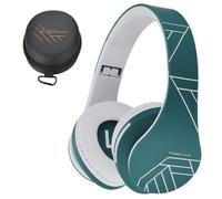 PowerLocus P2 Casque Bluetooth 5.3, Casque Sans Fil Audio avec FM, Micro SD Mode, Pliable, Hi-Fi Stereo, Bleue