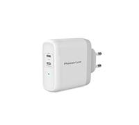PowerLot 60W USB C Chargeur PD 3.0 GaN Tech Compact Adaptateur, 2 Ports Type C Chargeur Mural Rapide Compatible avec MacBook Pro/Air, Dell XPS, iPhone 13 Pro Max, Galaxy S22, iPad, etc