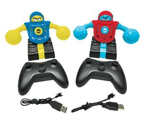 POWERMAN® FIGHTERS ¿ Ensemble de 2 Robots Combattants avec Figurines Éjectables, Effets de Lumière et de Son