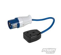 Powermaster 341082 Convertisseur de fiche 16A mâle à 13A femelle