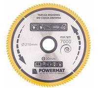 POWERMAT Lame de scie circulaire pour bois en carbure Ø 210x30 mm 100 dents G
