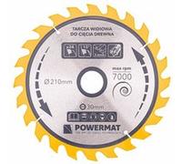 POWERMAT Lame de scie circulaire pour bois en carbure Ø 210x30 mm 24 dents G