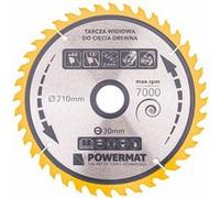 POWERMAT Lame de scie circulaire pour bois en carbure Ø 210x30 mm 40 dents G