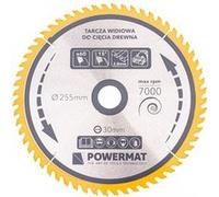 POWERMAT Lame de scie circulaire universelle pour bois Ø 255 x 30 mm 60 dents G