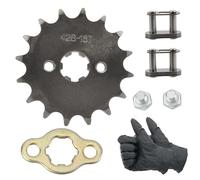 PowerMotor 428-16T 17 mm Moto Pignon avant Blanc Chaîne Maillons Kit Remplacement pour 50cc 70cc 110cc 125cc 150cc Dirt Pit Mini Pocket Bike ATV 4 Roues Cyclomoteur Go Kart