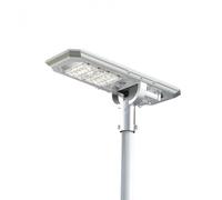 Powerneed Lampadaire Solaire Atlas 2000Lm, Led X20, Panneau Solaire 25.8W, Détecteur De Mouvement Et De Crépuscule, Argent, Ssl32