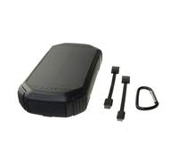 PowerNeed S20000C : Batterie Externe Li-Poly 20000mAh, Charge Solaire 1W, USB QC3.0 PD 18W, USB-C, QI, Lampe LED Intégrée, Étanche, Noir