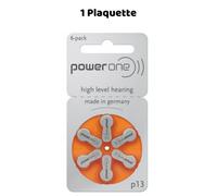 PowerOne 13 : Piles Auditives Sans Mercure, 1 Plaquette