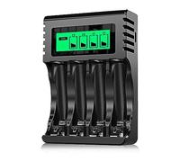 POWEROWL 4 Slots Chargeur Piles Rechargeable Charge Rapide pour AA AAA Rechargeable avec Port USB
