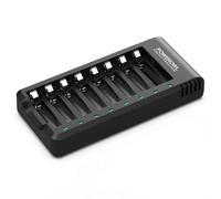 POWEROWL 8 Slots Rechargeable Chargeur Piles pour Ni-MH Ni-CD AA AAA Charge Rapide avec Port USB