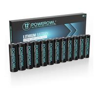 POWEROWL AA Piles au Lithium 12 Pièces Haute capacité Longue durée 1,5 V AA pour appareils High-Tech (Non Rechargeables)
