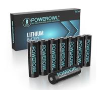 POWEROWL AA Piles au Lithium 8 Pièces Haute capacité Longue durée 1,5 V AA pour appareils High-Tech (Non Rechargeables)