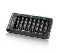 POWEROWL - Batteries rechargeables Pro AAA avec chargeur, batteries Ni-MH Triple A - 8 pièces