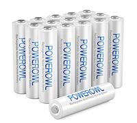 POWEROWL HR03 Lot de 16 piles rechargeables AAA haute capacité 1000 mAh 1,2 V NiMH