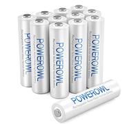 POWEROWL Piles AAA Rechargeables,1000mAh 1,2V Ni-Mh Accu AAA 1200 Cycles, Faible Auto-décharge Pile avec Emballage écologique Lot de 12