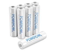 POWEROWL Piles AAA Rechargeables,1000mAh 1,2V Ni-Mh Accu AAA 1200 Cycles, Faible Auto-décharge Pile avec Emballage écologique Lot de 8