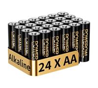 POWEROWL Piles alcalines AA Haute capacité, Pack de 24, 1,5 V, Batteries AA durables, durée de Conservation de 10 Ans (Non Rechargeables)