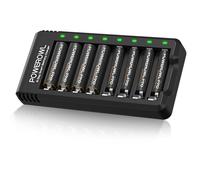 POWEROWL - Piles rechargeables Pro AA AAA avec chargeur, 4 piles AA 2800 mAh et 4 piles AAA 1100 mAh