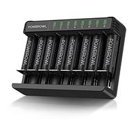 POWEROWL Rechargeable AA Batteries Kit - 8 Pack 2800mAh High Capacity Low Self Discharge NiMH Double A Battery with 8 Independent Slots Charger