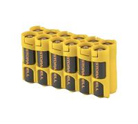 PowerPax Rangement pour 12 Piles AA Caddy - Attention Jaune