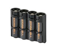 PowerPax Rangement pour 4 piles AA Caddy - Smoking Noir