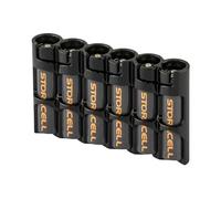 PowerPax Rangement pour 6 piles AAA Caddy - Smoking Noir