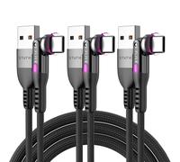 Powerpivot Lot De 3 Câbles Usb C 12 W - Angle Droit Avec Tête Rotative À 360° - Chargement Type C, Pivotant À 90 Degrés