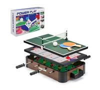 PowerPlay Jeu de Table 3 en 1, Ensemble de Table Multi-Jeux, Mini Football, Hockey et Tennis de Table, Taille Unique