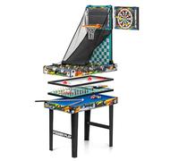 Powerplay Table de Jeu Pliable 10 en 1 pour Billard, Baby-Foot, air Hockey, Tennis de Table, échecs et Plus Encore, 90 cm pour Enfants et familles, soirée de Jeu d'intérieur et Cadeaux