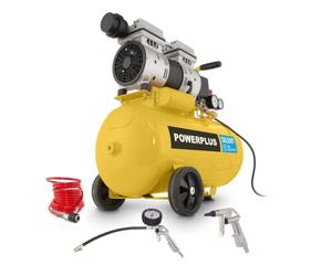 Powerplus Compresseur électrique POWX17235 - Compresseur d’air sans huile 750 W - Double cuve 7,5 L - 8 bar - 50 L/min