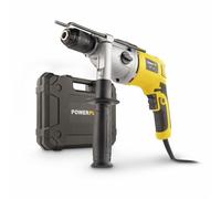 Powerplus Perceuse à Percussion Électrique POWX0280-2 en 1 : Perçage et Perçage à Percussion, Perceuse Filaire de 1050 W et 82,76 Nm, Vissage à Gauche et à Droite