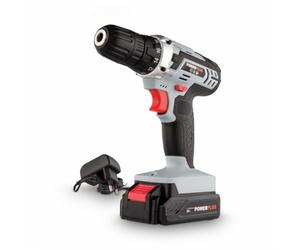 Powerplus Perceuse-Visseuse sans Fil POWC1071 - Tournevis 20V, 1.3Ah Batterie, Chargeur, Mallette Outils, Bois, Pierre et Métal