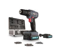 Powerplus Perceuse-Visseuse sans Fil POWESET1 - Tournevis 18V, 2 1.3Ah Batteries, Chargeur, Coffret Outil 153 Pièces, Embout Vissage