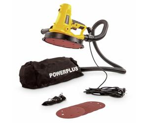 Powerplus Ponceuse à Cloisons Sèches de 1220 W POWX0478 - Ponceuse Mur et Plafond avec Papier Abrasif Ø 225 mm - Vitesse Max. de 2300 min-1 - avec 8 Accessoires