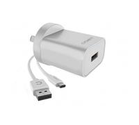 Powerplus usb qc 3.0 18w + câble usb-c vers usb-a 1.5m - blanc ue