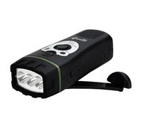 PowerPlus Radio et lampe dynamo Wolf Radio FM lampe torche LED acier noir
