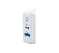 PowerPort PD+2 - Adaptateur secteur - 30 watt - IQ, PD - 2 connecteurs de sortie (USB type A, USB-C) - blanc