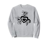 Powerpuff Y2K Pochoir à Croquis Motif Fleurs et Bulles d'or Sweatshirt