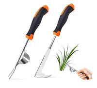 Powerruif Désherbeur Manuel, 2PCS Acier Inoxydable Arrache Mauvaise Herbe，Arrache Pissenlit Couteau Désherbeur Désherbeurs Manuels Tire Racine Outils Jardinage Grattoir Jardin avec Manche