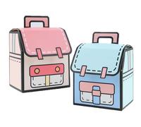 Powerruif Lot de 20 Boîte Cadeau Rentrée Scolaire, Boite Carton Cadeau Design avec Cartable pour Cadeaux 1er Jour D'école Scolarisation la Rentrée des Classes Emballage