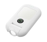 Powers Bank - Chargeur portable - Lampe de poche 3 en 1 avec batterie 1500 mAh | Porte-clés lumineux rechargeable, lampe torche rotative avec boussole pour le camping, les voyages et les