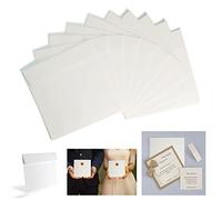 Powersell srls Lot de 25 enveloppes carrées luxe 16 x cm 120 g/m² Couleur ivoire, Blanc crème - participation Mariage, Baptême Invitation lettre - Fermeture avec ruban adhésif, quadrato 16x16