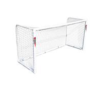 POWERSHOT But de football PRO - Fabriqué en Allemagne - 2,4 x 1,8m - uPVC RÉSISTANT AUX INTEMPÉRIES - Système de clic et accessoires inclus - Mur de but inclus