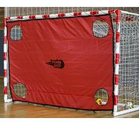 POWERSHOT But Handball transportable 3 x 2 m OU Mini Handball 2,4 x 1,7 m - Résistant, léger et Facile à Monter (Mini But 2,4 x 1,7 m + Mur de tir Rouge)